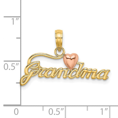 14K Bicolor Oma mit Herz Charm