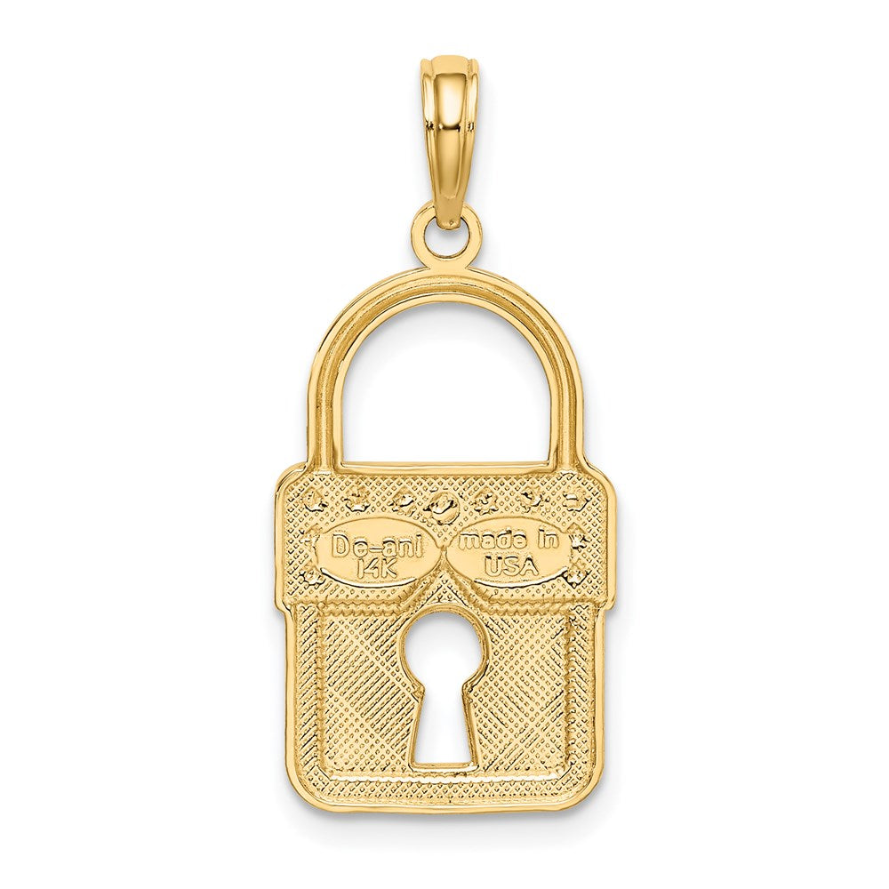 14K Gelb- und Rhodiumgold Charm mit Rhodium-Verschluss