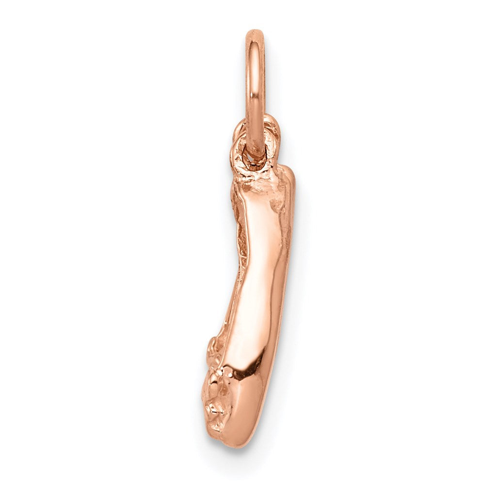 14K Roségold Poliert 3-d Beweglich Ballett Slippers Charm