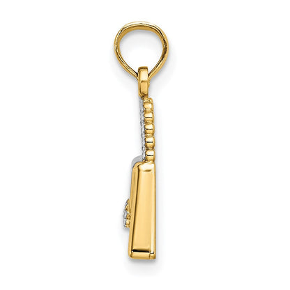 14K Gelb & Rhodium mit Purse Charm