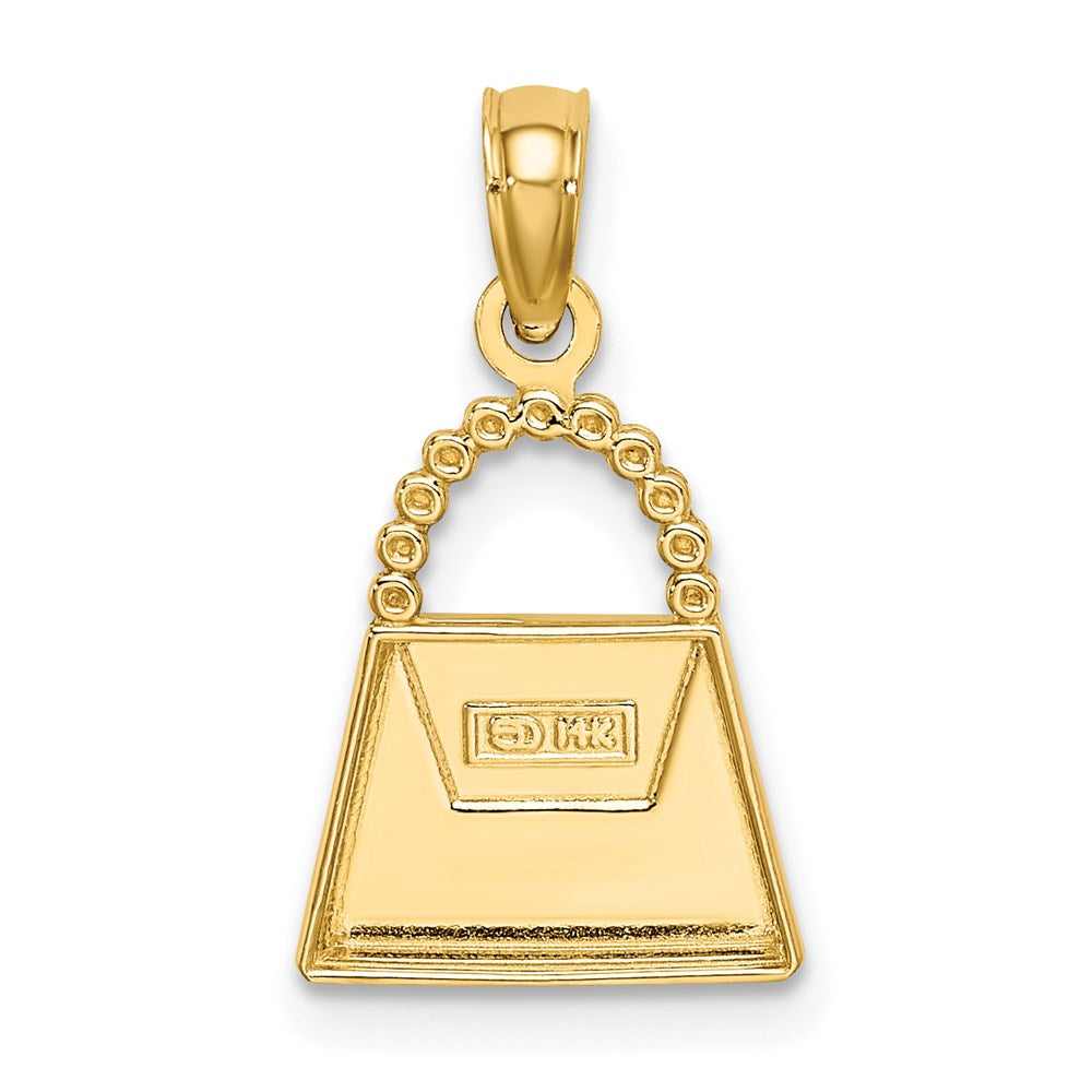 14K Gelb & Rhodium mit Purse Charm