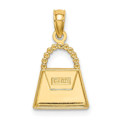 14K Gelb & Rhodium mit Purse Charm
