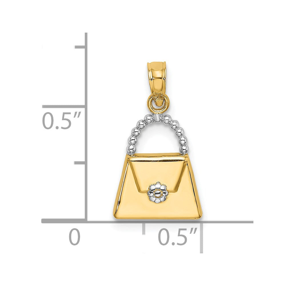 14K Gelb & Rhodium mit Purse Charm