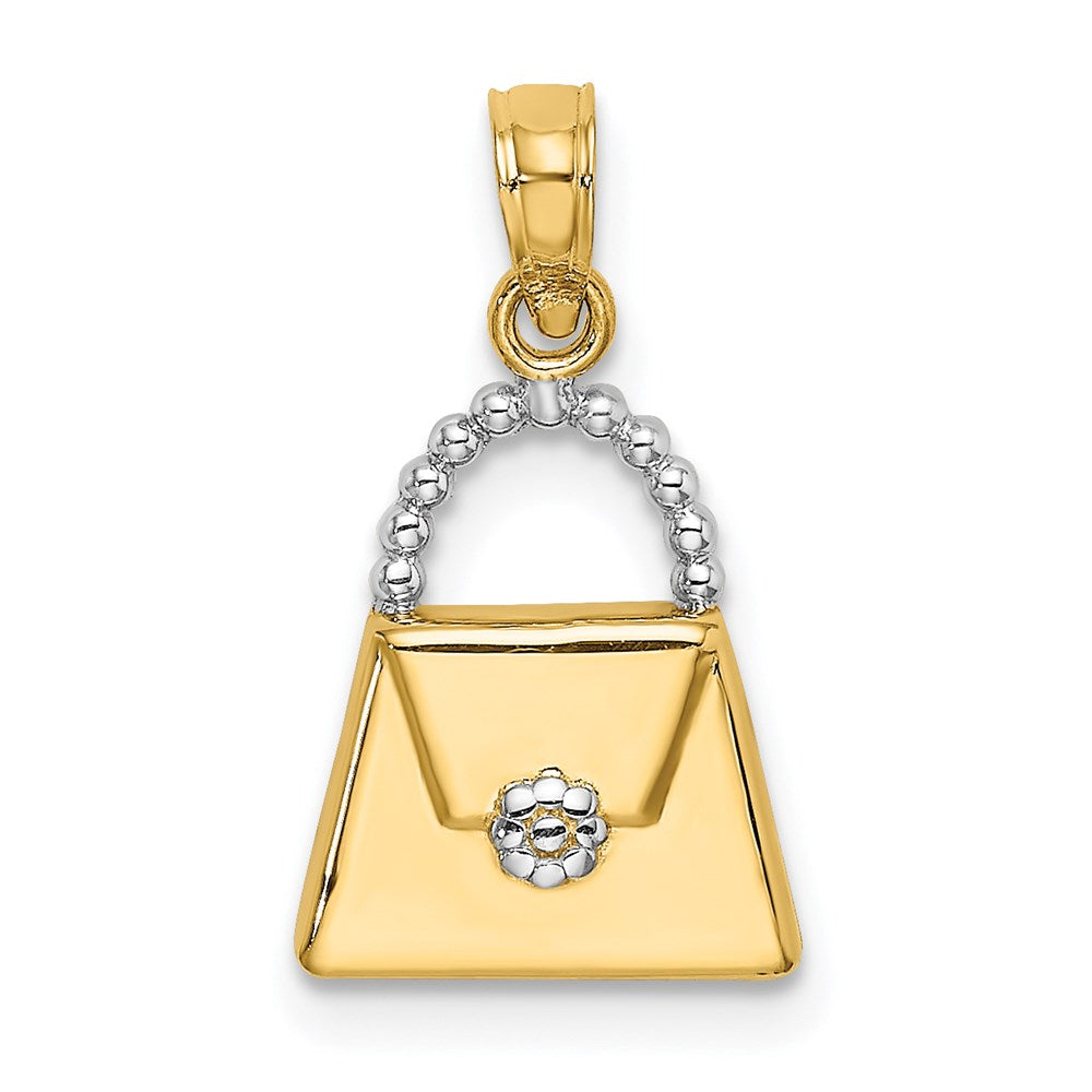 14K Gelb & Rhodium mit Purse Charm