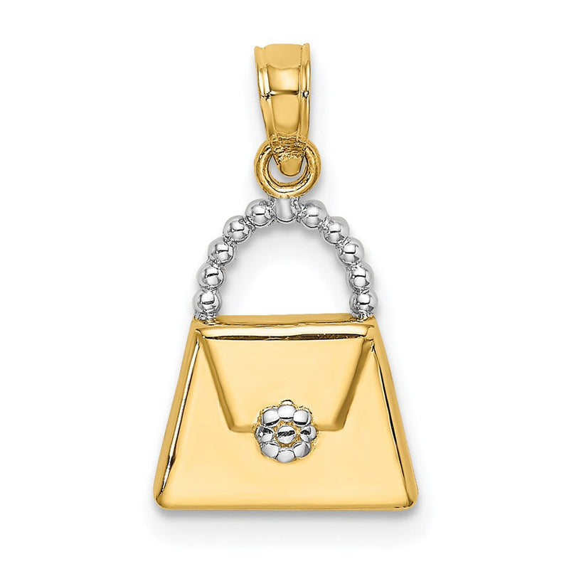 14K Gelb & Rhodium mit Purse Charm