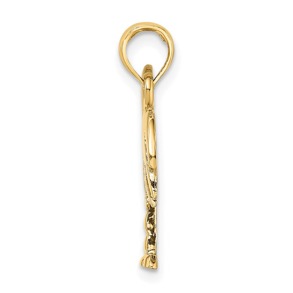 14K Gelb- und Rhodiumgold mit Rhodium-Politur Charleston-Palmenbaum-Charm