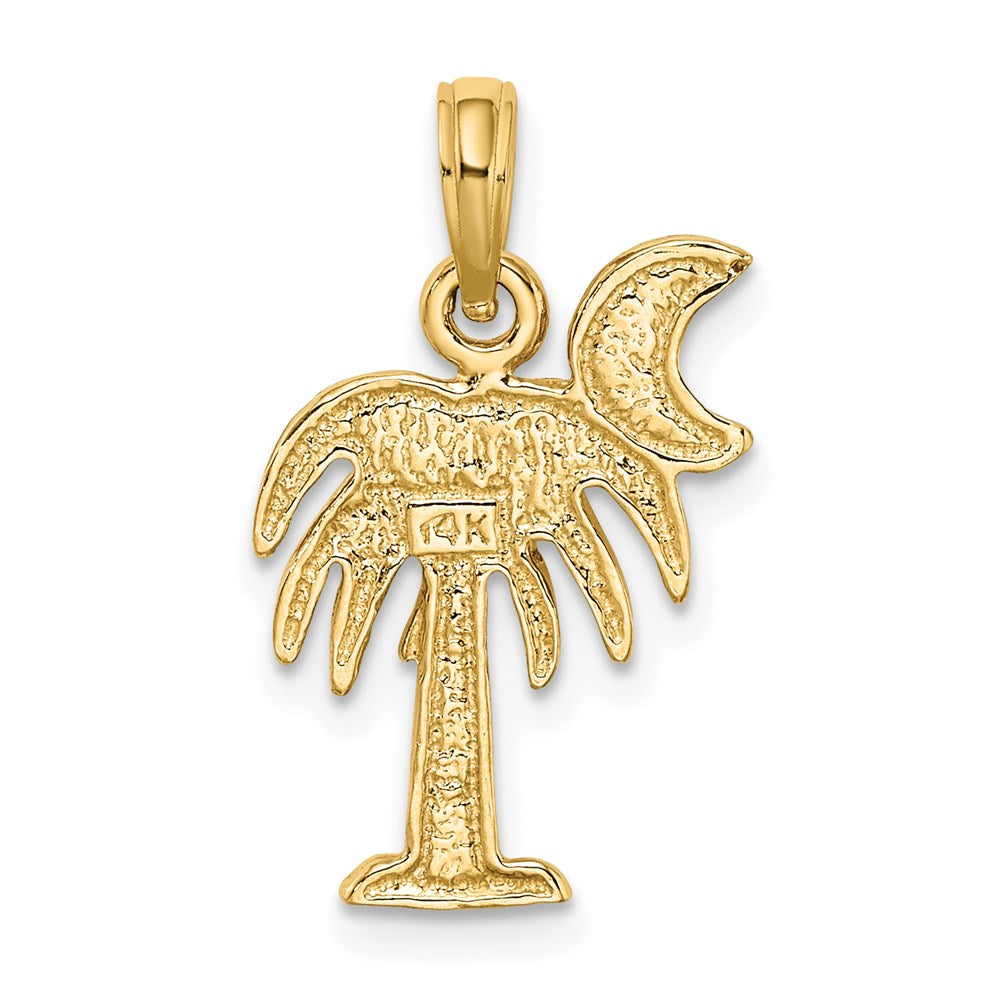14K Gelb- und Rhodiumgold mit Rhodium-Politur Charleston-Palmenbaum-Charm