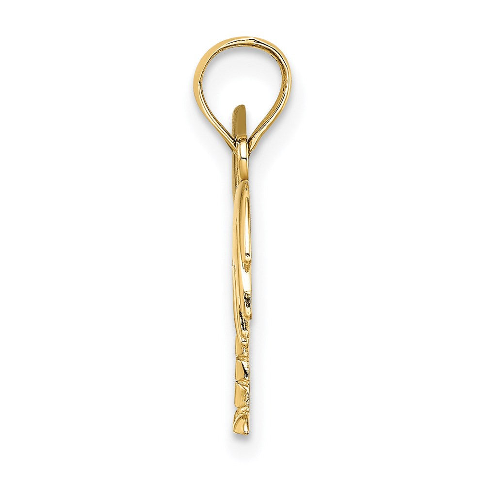 14K Gelb & Rhodium mit Charleston Palme Baum Charm