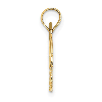14K Gelb & Rhodium mit Charleston Palme Baum Charm