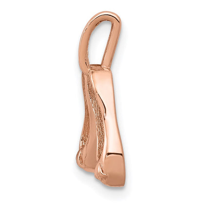 14K Roségold Massiv Poliert 3-d Ballett Slippers Charm