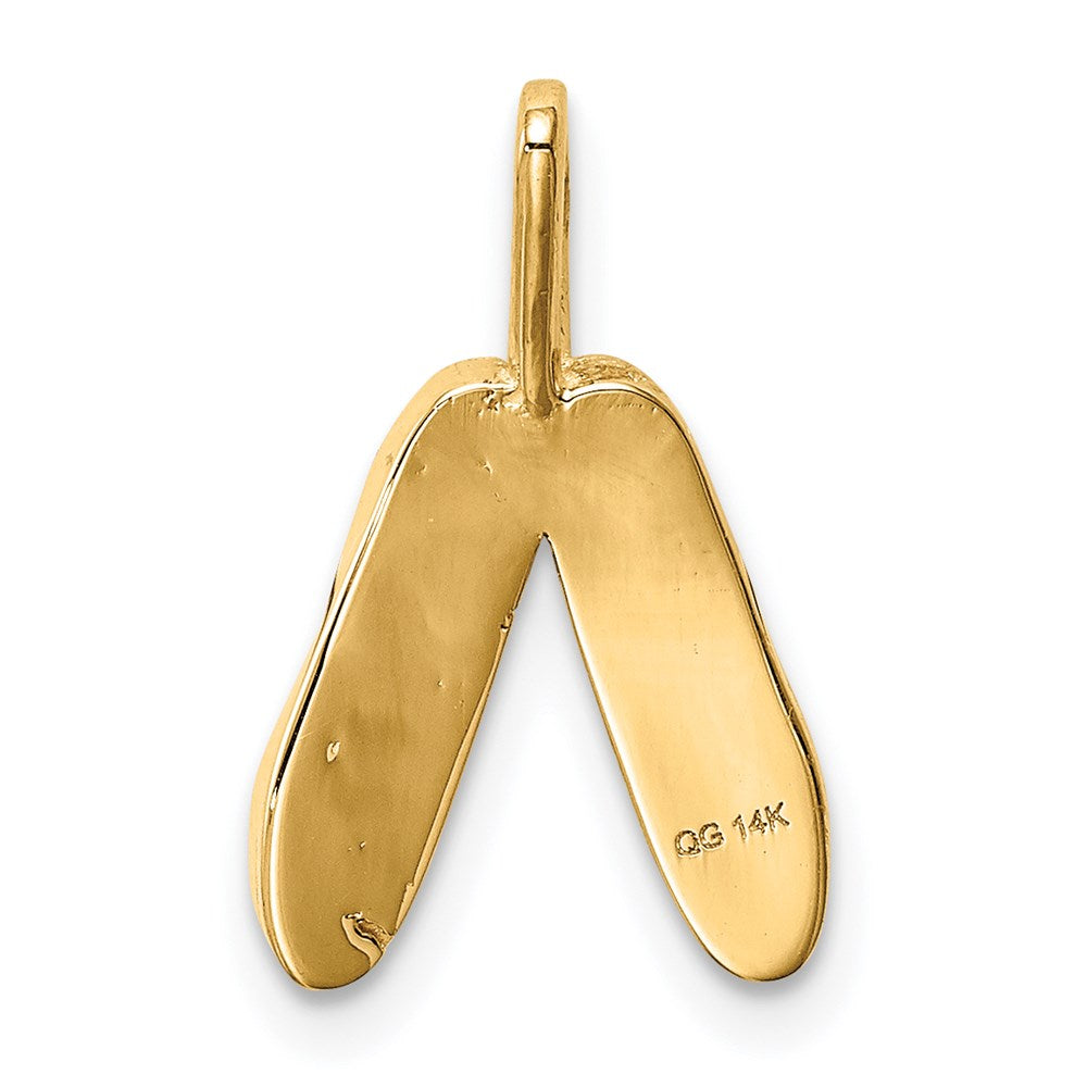 14K Roségold Massiv Poliert 3-d Ballett Slippers Charm