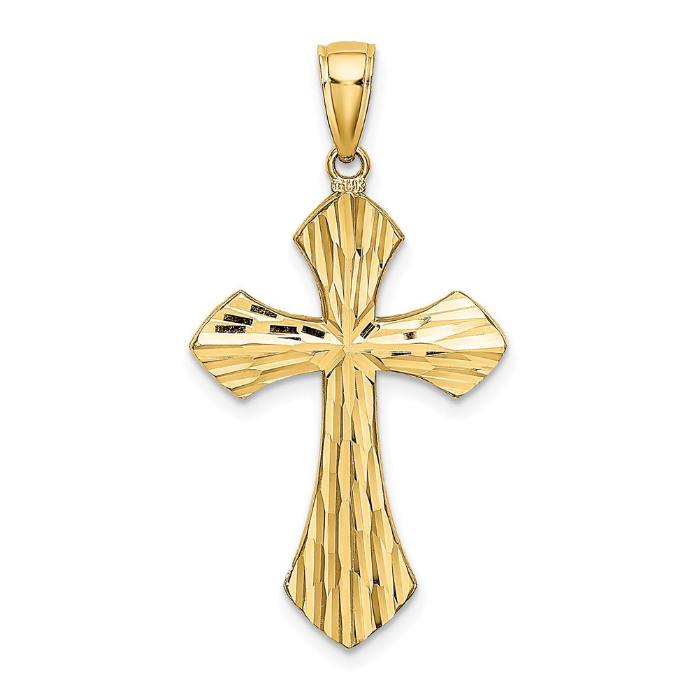 14 Karat Gelb- und Rhodiumgold mit Rhodium und diamantiertem, wendbarem Kreuz-Charm