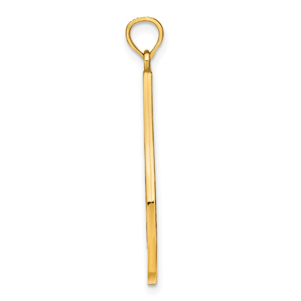 14 Karat Gelb- und Rhodiumgold mit Rhodium, Gebeadete Filigran-Teardrop-Charm mit Diamantschliff