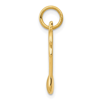 14K Gelbgold Poliert Flach-backed Musical Note Charm