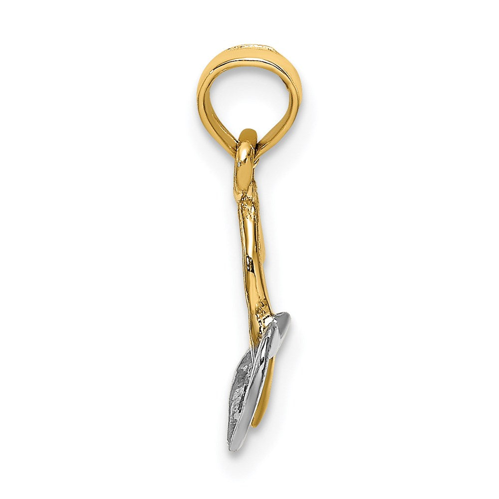 14K Bicolor Poliert Herzen Interwined Charm
