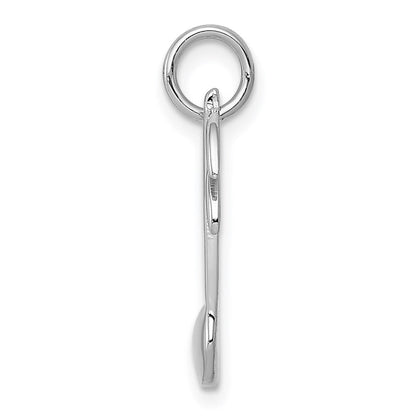 14K Weißgold Poliert Flach-backed Musical Note Charm