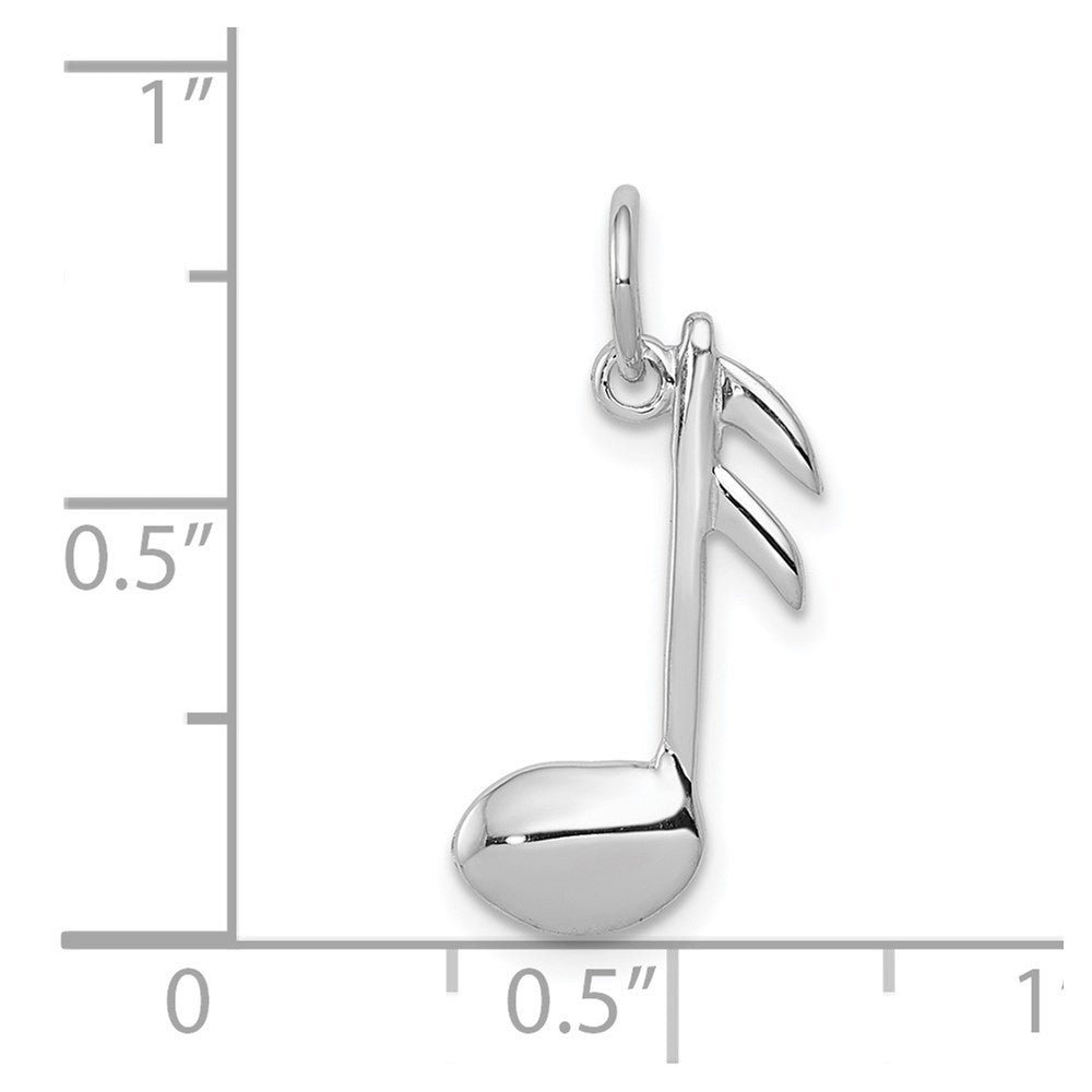 14K Weißgold Poliert Flach-backed Musical Note Charm