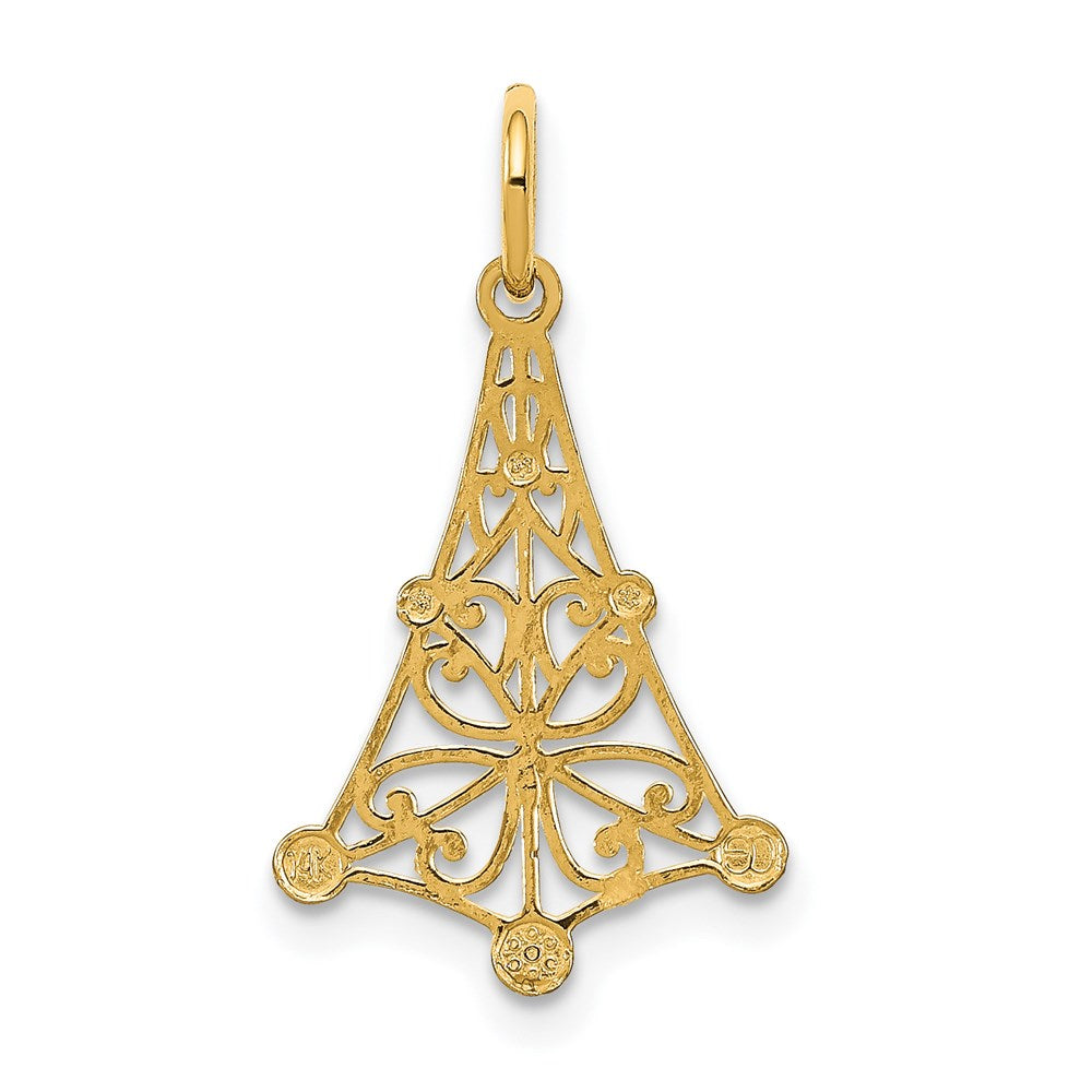 14K Gelb & Rhodium mit Rhodium Diamantiert Chandellier Charm