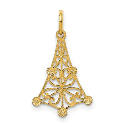 14K Gelb & Rhodium mit Rhodium Diamantiert Chandellier Charm