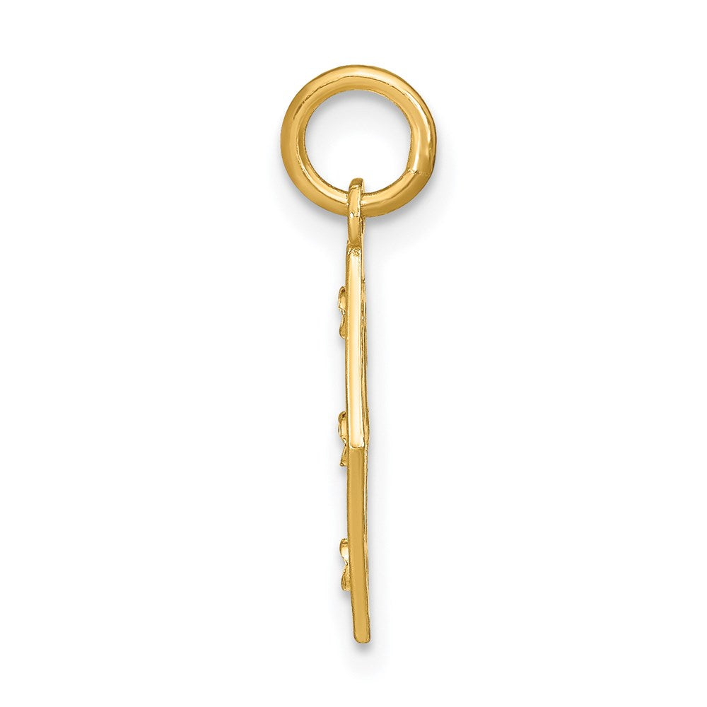 14K Gelb & Rhodium mit Rhodium Diamantiert Diamant Geformt Charm