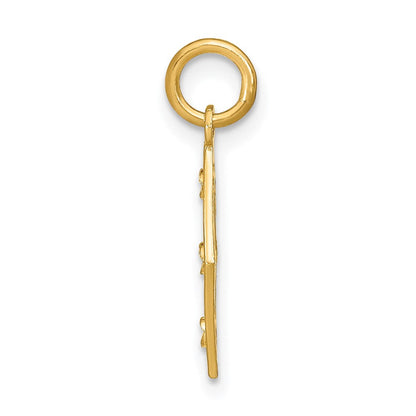 14K Gelb & Rhodium mit Rhodium Diamantiert Diamant Geformt Charm