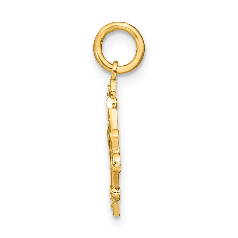 14K Gelb & Rhodium mit Rhodium Diamantiert Chandelier Style Charm