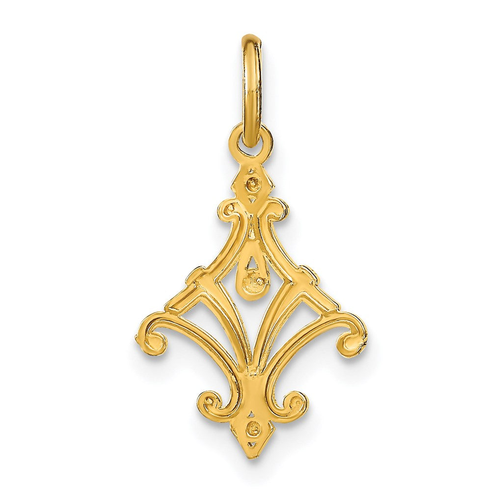 14K Gelb & Rhodium mit Rhodium Diamantiert Chandelier Style Charm