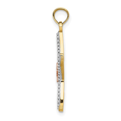 14K Bicolor Gold Bicolor Gold mit Weißrhodium ausgeschnittener kleiner Seestern-Charm
