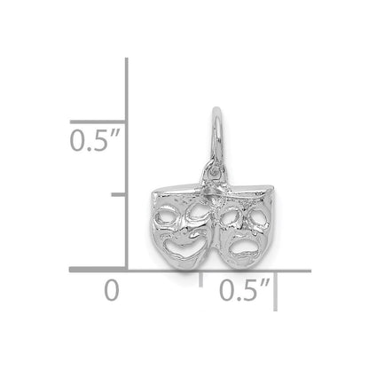 14K Weißgold Massiv Comedy/tragedy Charm