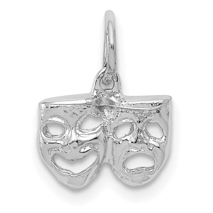 14K Weißgold Massiv Comedy/tragedy Charm