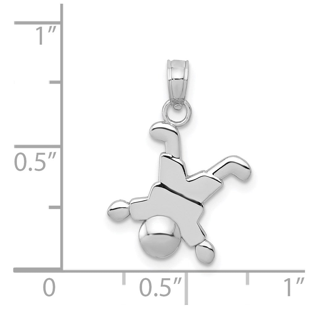 14K Weißgold Little Junge Anhänger