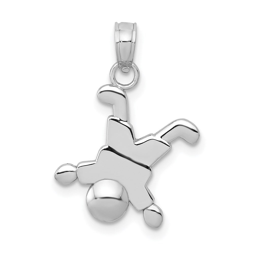 14K Weißgold Little Junge Anhänger