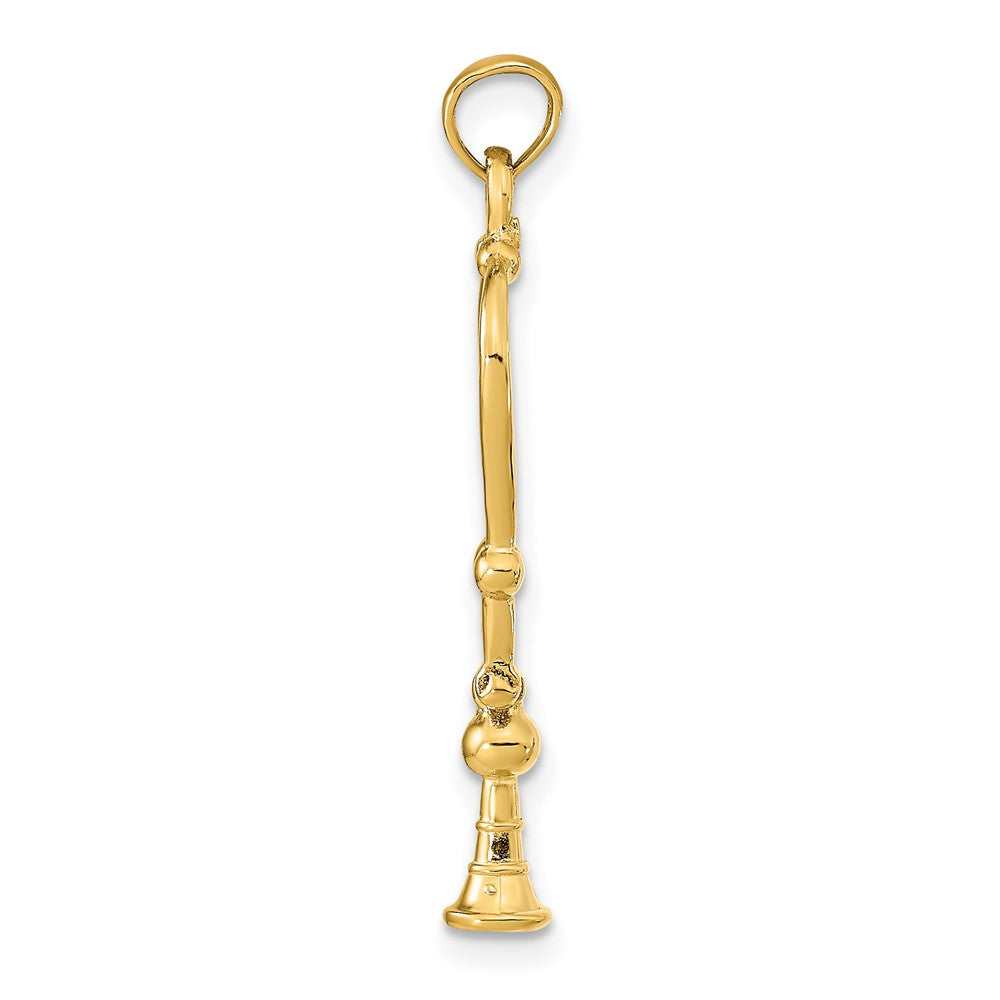 14K Gelbgold 3-d Stethoscope Anhänger