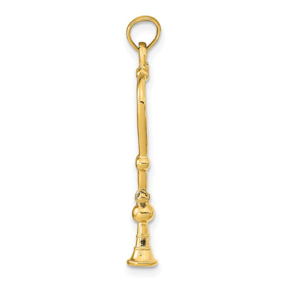 14K Gelbgold 3-d Stethoscope Anhänger