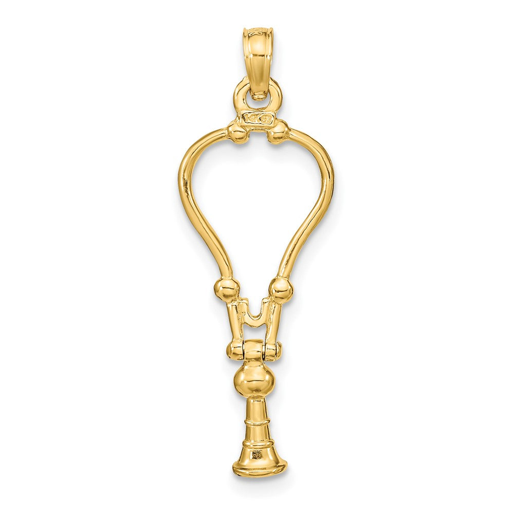 14K Gelbgold 3-d Stethoscope Anhänger