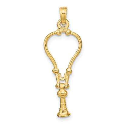 14K Gelbgold 3-d Stethoscope Anhänger