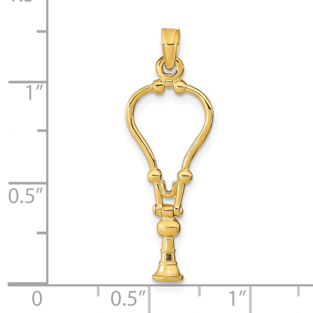 14K Gelbgold 3-d Stethoscope Anhänger