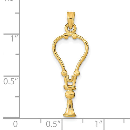 14K Gelbgold 3-d Stethoscope Anhänger
