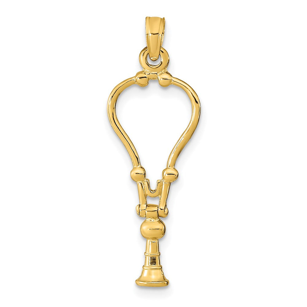 14K Gelbgold 3-d Stethoscope Anhänger
