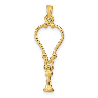 14K Gelbgold 3-d Stethoscope Anhänger