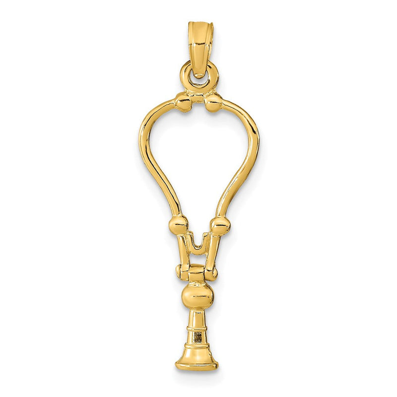 14K Gelbgold 3-d Stethoscope Anhänger