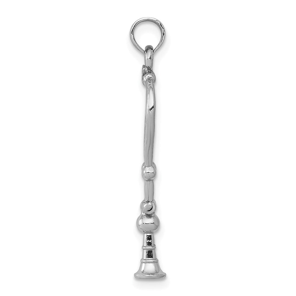 14K Weißgold 3-d Stethoscope Anhänger