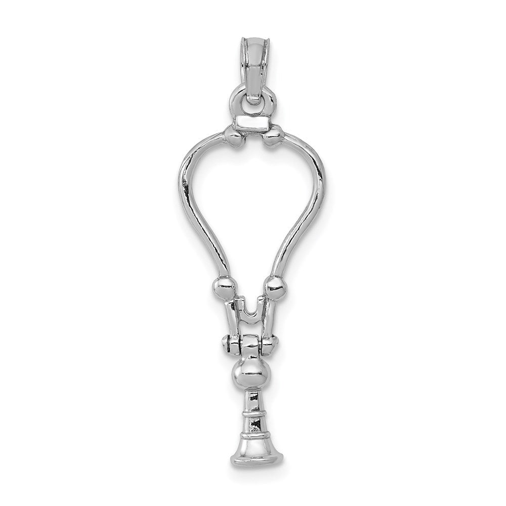 14K Weißgold 3-d Stethoscope Anhänger