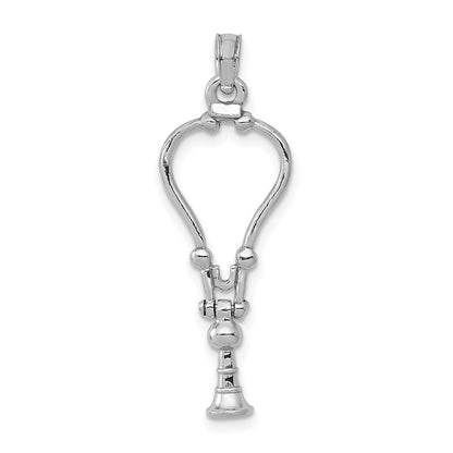 14K Weißgold 3-d Stethoscope Anhänger