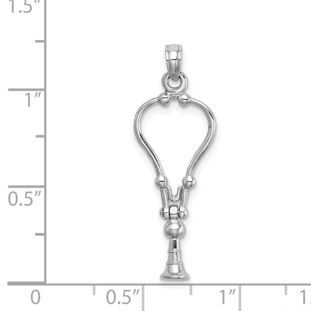 14K Weißgold 3-d Stethoscope Anhänger