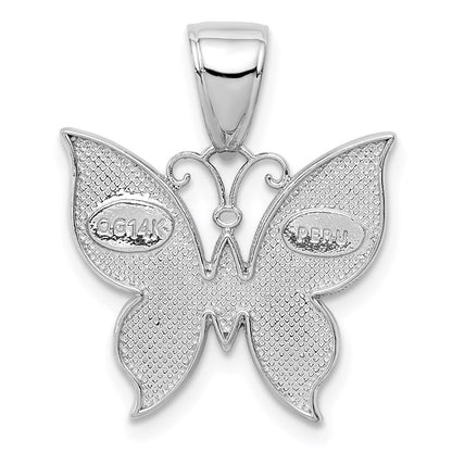 14K Weißgold Schmetterlings-Anhänger