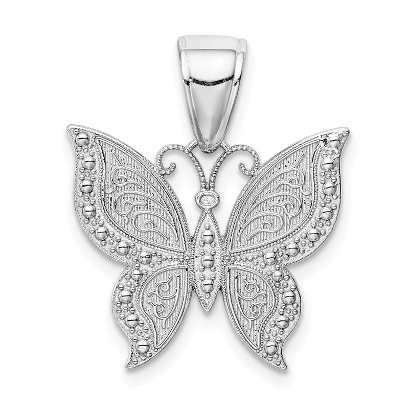14K Weißgold Schmetterlings-Anhänger