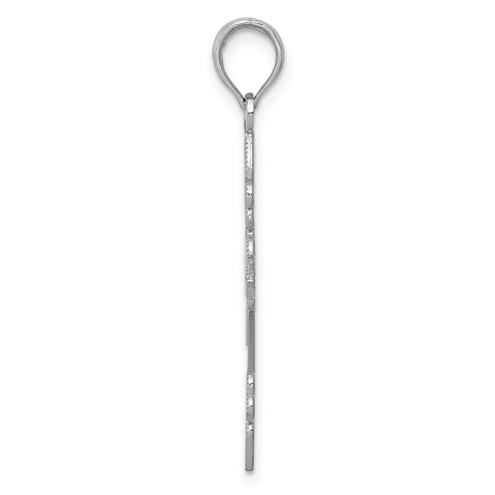 14K Weißgold Filigran Kreuz Anhänger