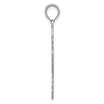 14K Weißgold Filigran Kreuz Anhänger