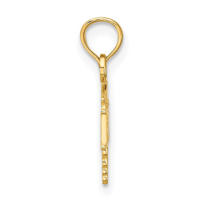 14K Gelbgold Rn Caduceus Charm